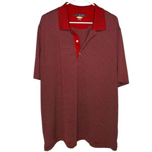 Greg Norman Play Dry Men's Red and Black Polo Sz. XL